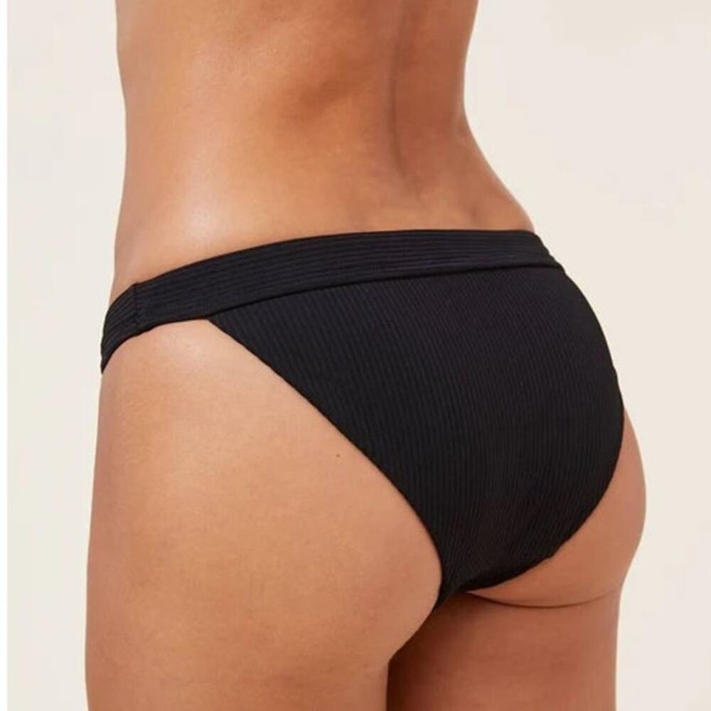 NWT J. Crew Ribbed-trim hipster full-coverage bikini bottom Size XXL Black BH485